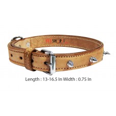 Super Dog Spike Leather Collar  0.75 Inch